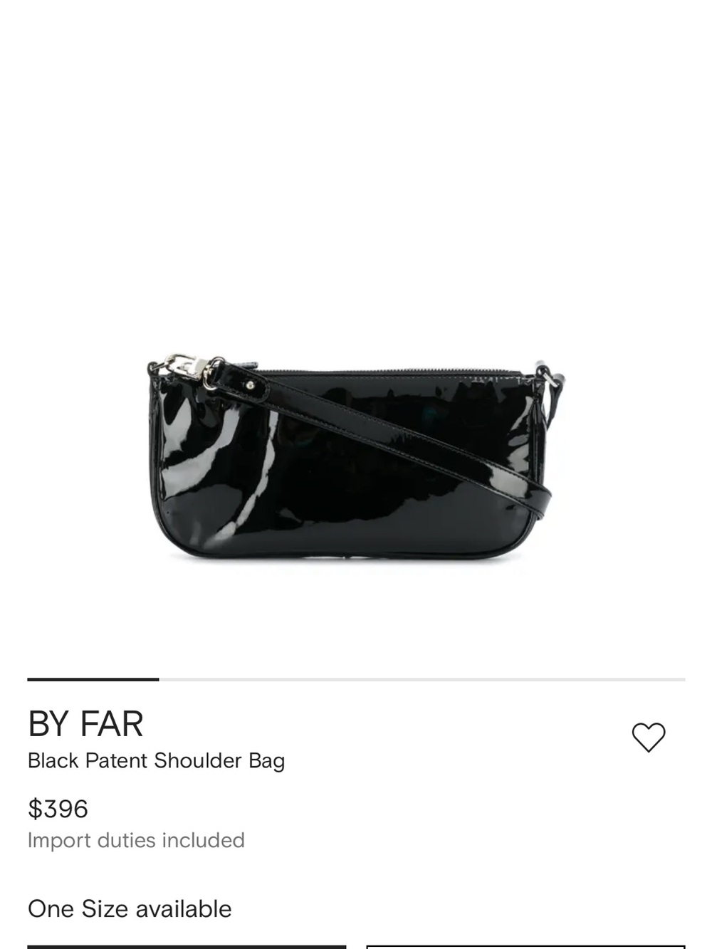 BY FAR Black Patent Rachel Shoulder Bag